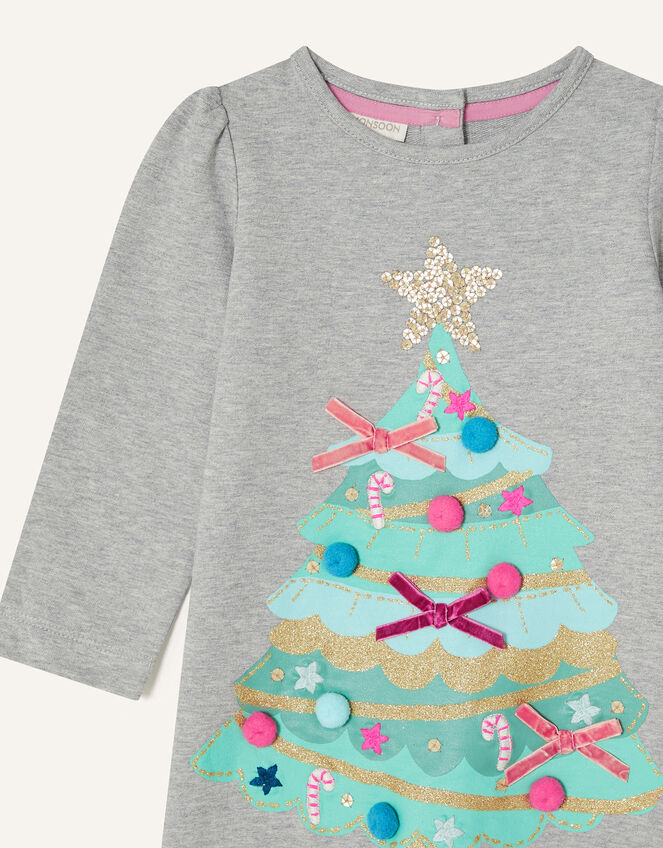 Baby Christmas Tree Dress Set, Grey (GREY), large