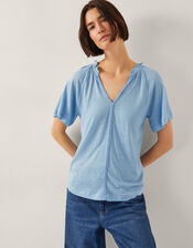 Andy Linen Blend T-Shirt, Blue (BLUE), large