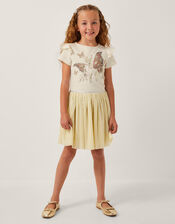 Unicorn Embellished Plisse Disco Dress, Ivory (IVORY), large