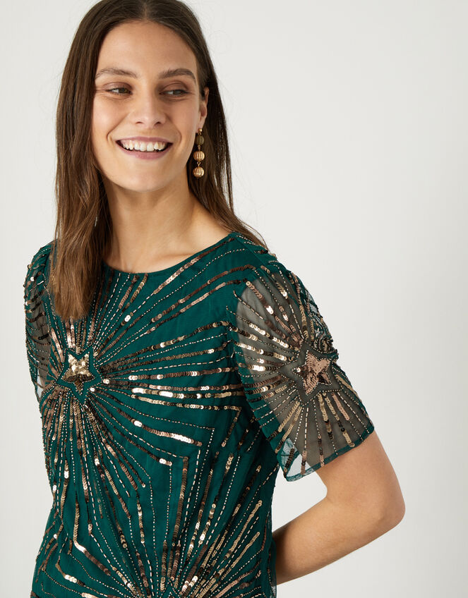 Katherine Embellished Tunic Dress, Green (GREEN), large