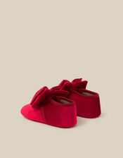 Baby Bow Velvet Booties & Headband Set, Red (RED), large