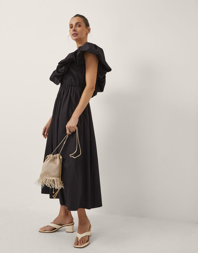 Devotion Twins Deos Frill Maxi Dress, Black (BLACK), large