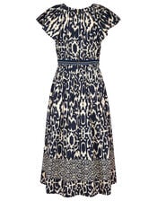 East Brenda Print Midi Dress, Blue (BLUE), large
