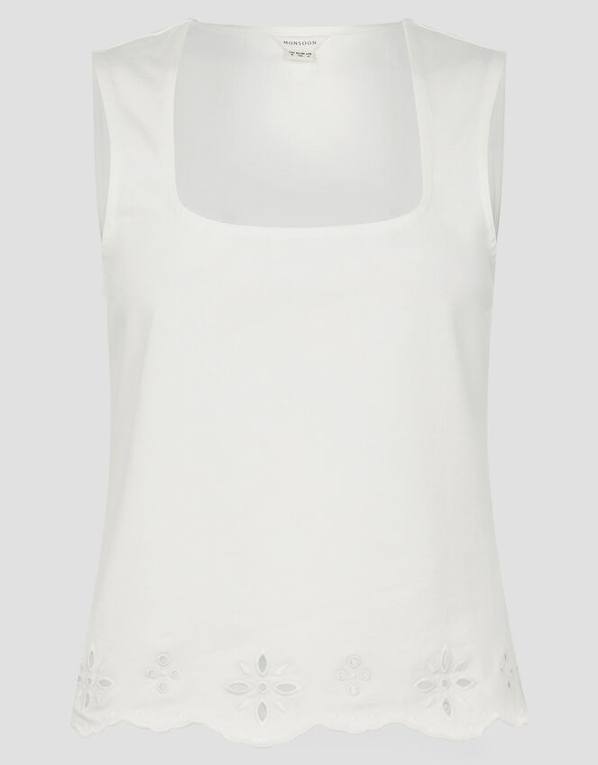 Cara Cutwork Cami Top, Ivory (IVORY), large