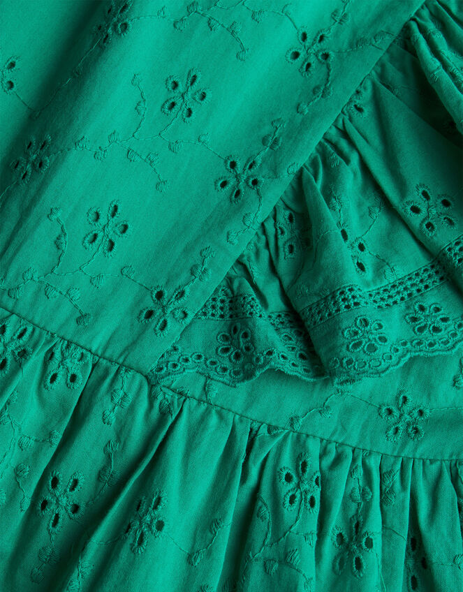 Broderie Frill Dress, Green (GREEN), large