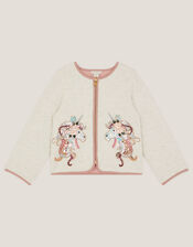 Unicorn Embellished Quilted Jacket, Ivory (IVORY), large