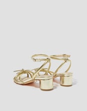 Wynn Metallic Strappy Heeled Sandals, Gold (GOLD), large
