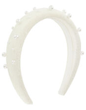 Lace and Pearl Padded Headband, , large