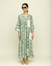 Tallulah & Hope City Geometric Print Kaftan, Green (GREEN), large