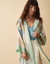 Clemence Amelie Floral Long Kimono, Cream (CREAM), large