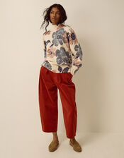 Olive High Neck Floral Jumper, Ivory (IVORY), large