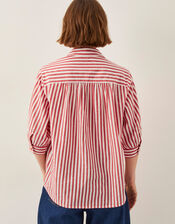 Liv 3/4 Sleeve Stripe Shirt, Red (RED), large