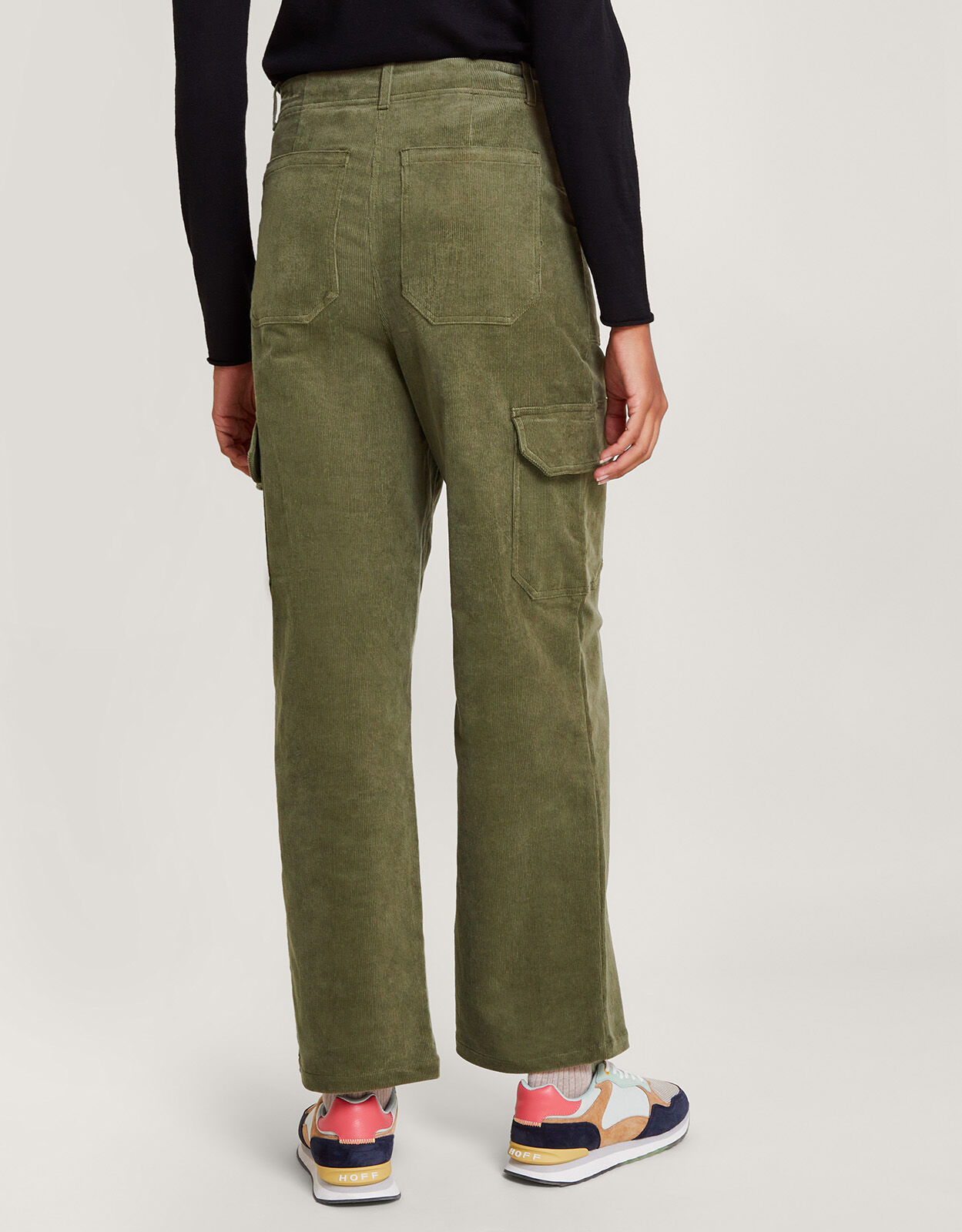 Luna Cord Cargo Trousers Green