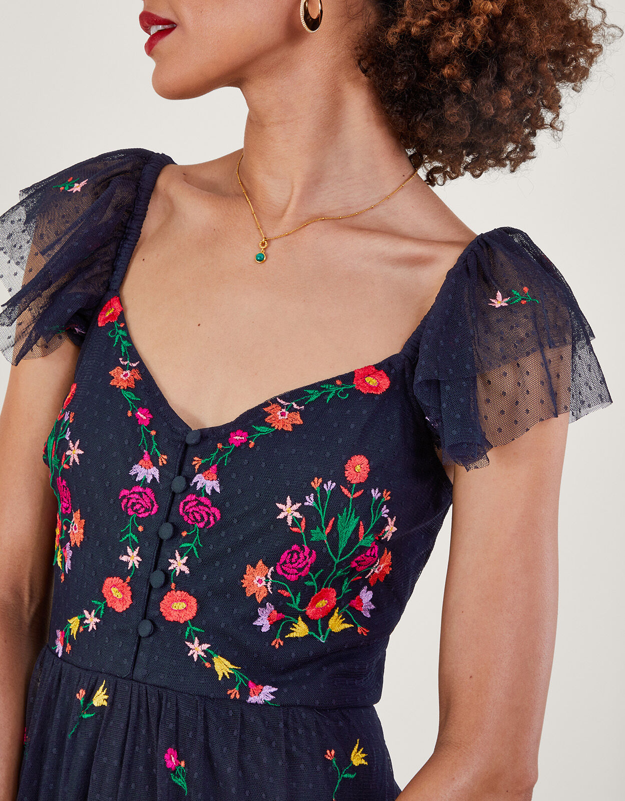 Embroidered best sale tea dress