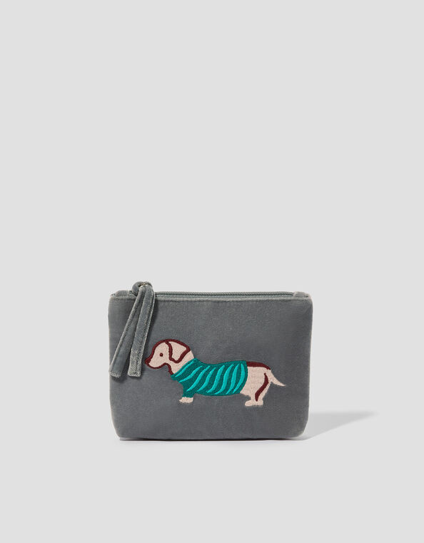 Sausage Dog Velvet Pouch, , large