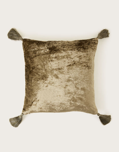 Crinkle Velvet Cushion, Gold (GOLD), large