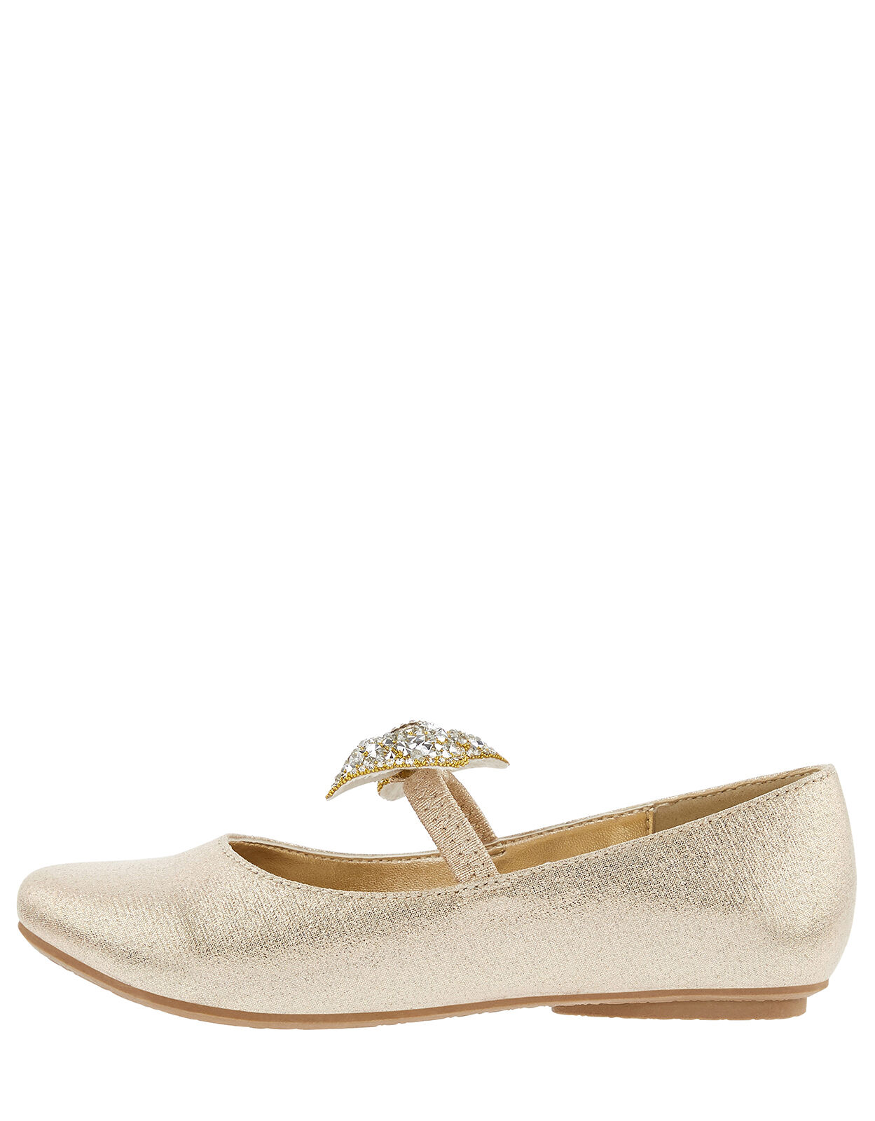 gold ballerina flats