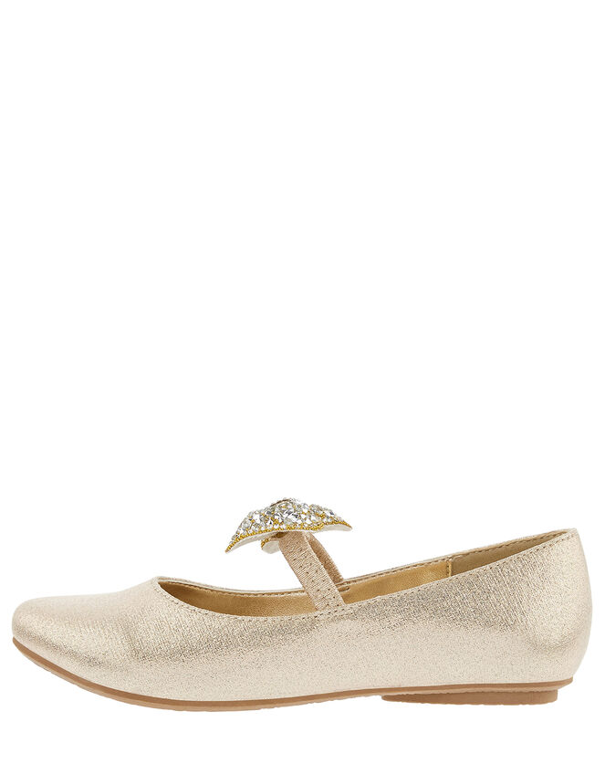 Dawn Dazzle Bow Ballerina Flats, Gold (GOLD), large