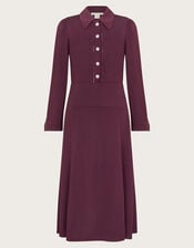 Jade Jersey Shirt Dress, Red (RED), large