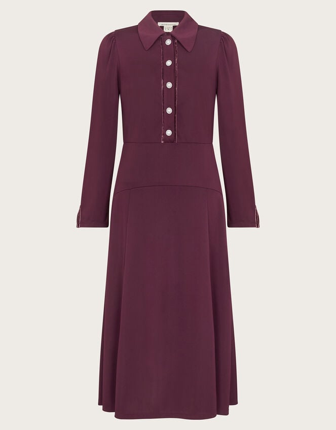 Jade Jersey Shirt Dress, Red (RED), large