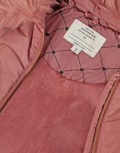 Belted Scallop Puffer Coat, Pink (PINK), large