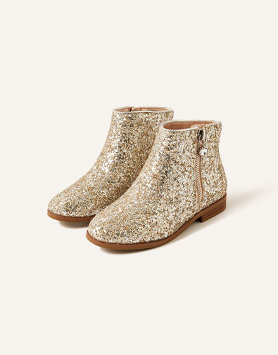 Sparkle Glitter Ankle Boots Gold, Gold (GOLD), large