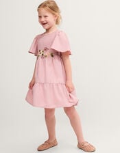 Floral Embroidered Smocked Dress, Pink (PINK), large