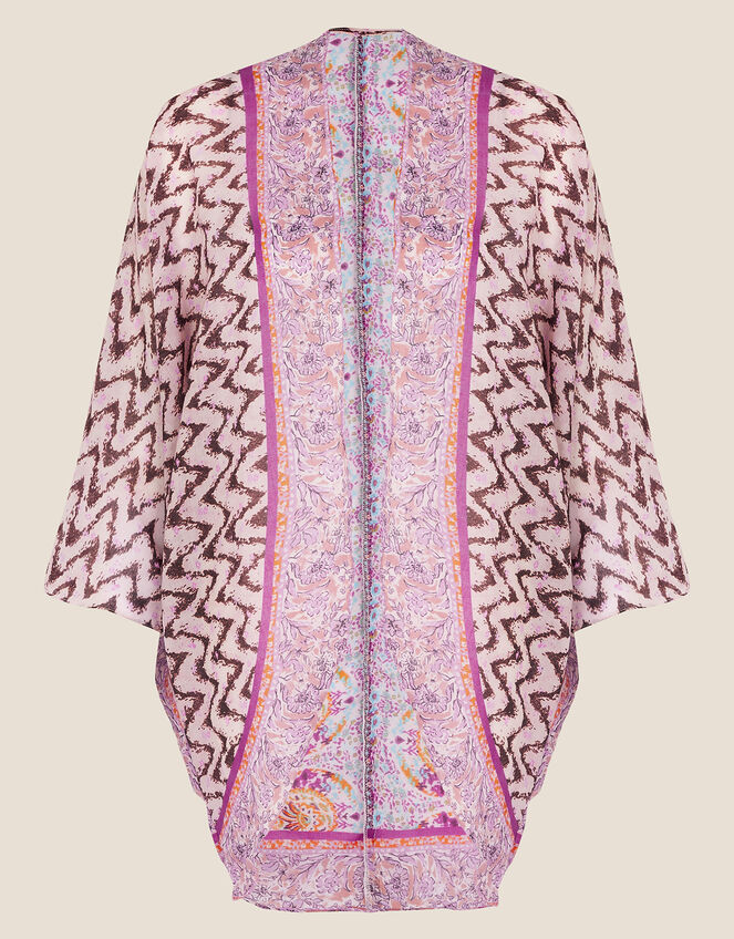 Ikat Border Print Cocoon Cover Up , , large