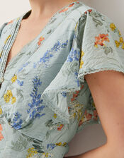 Jesse V-Neck Floral Midi Dress, Blue (PALE BLUE), large