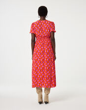 Fabienne Chapot Bonna Strawberry Print Midi Dress, Orange (ORANGE), large