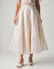Rosie Embroidered Floral Wedding Skirt, Ivory (IVORY), large