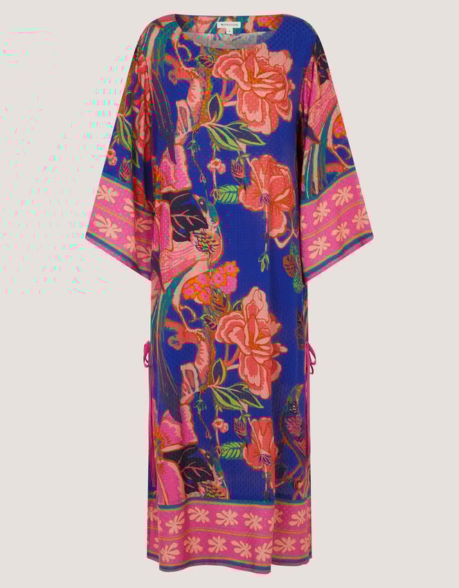 Carmen Floral Print Midi Kaftan, Blue (BLUE), large