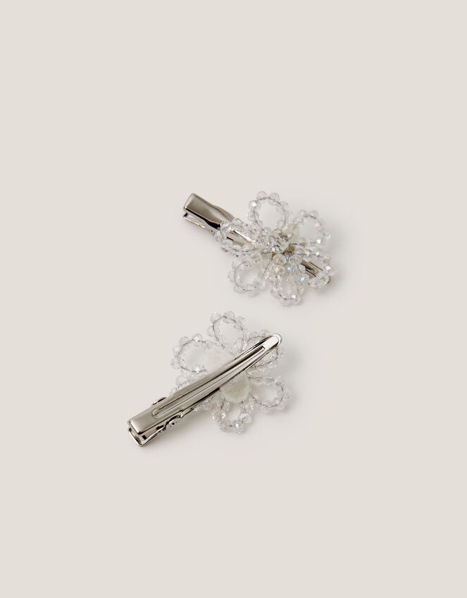 2-Pack Beaded Flower Hair Clips, , large