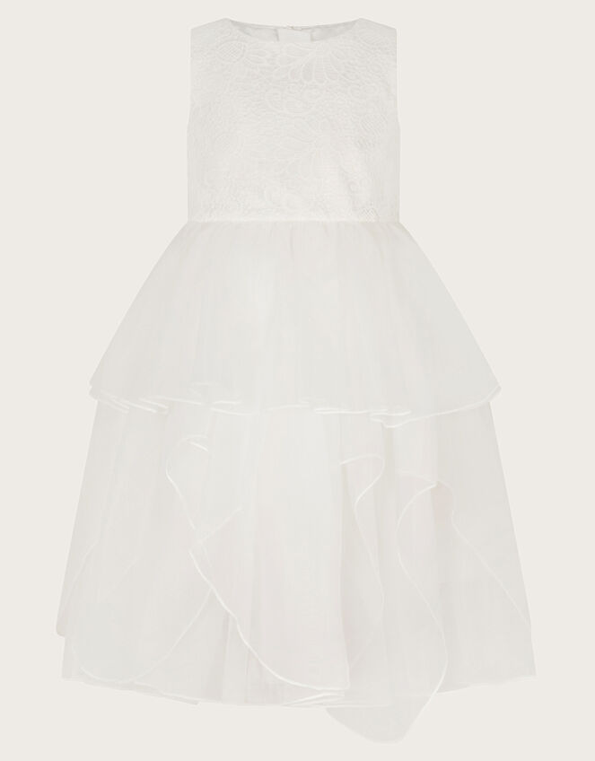 Lace Petal Flower Girl Dress, Ivory (IVORY), large