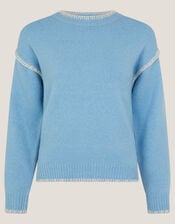 Shayla Whipstitch Jumper, Blue (BLUE), large