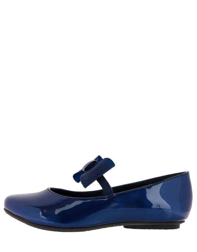 Aubree Patent Bow Ballerina Flats, Blue (NAVY), large