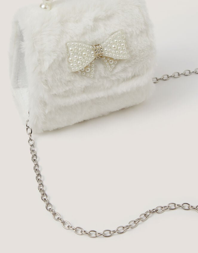 Fluffy Pearl Bow Bag, , large