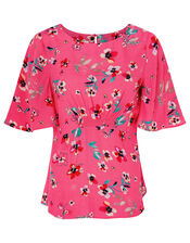 Maisy Floral Top in LENZING™ ECOVERO™, Pink (BLUSH), large