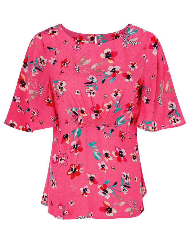 Maisy Floral Top in LENZING™ ECOVERO™, Pink (BLUSH), large