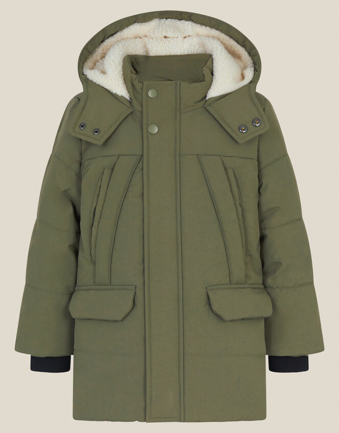 Water-Resistant Puffer Coat, Green (KHAKI), large
