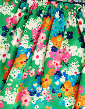 Ditsy Floral Swing Dress, Green (GREEN), large