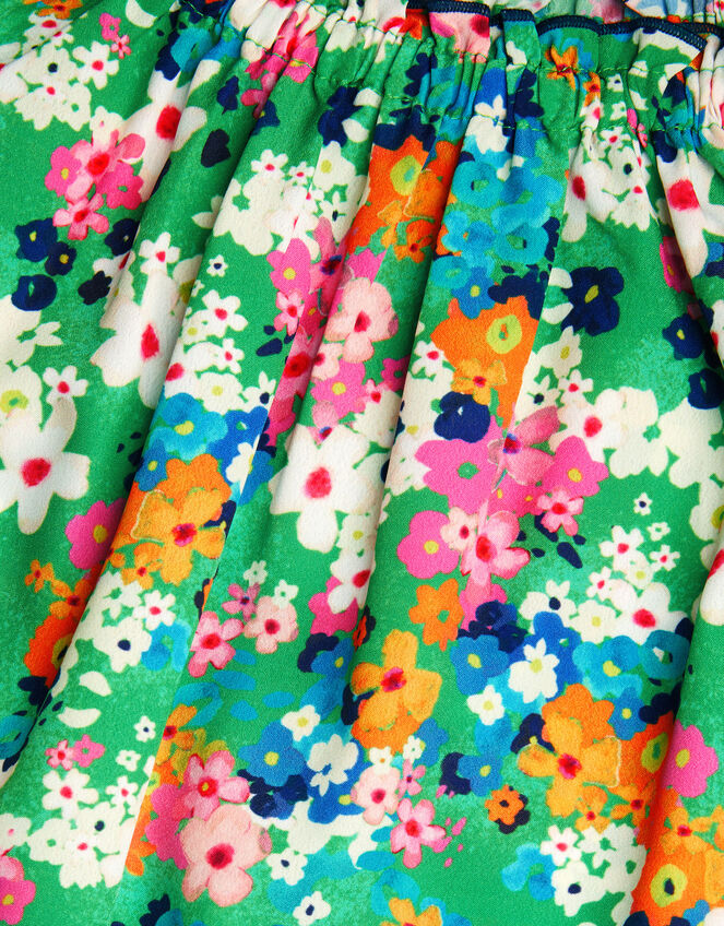 Ditsy Floral Swing Dress, Green (GREEN), large