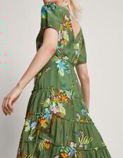 Zafia Tiered Dress, Green (GREEN), large
