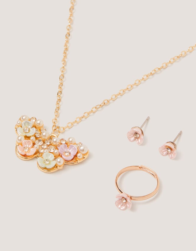 Flower Butterfly Jewellery Set, , large