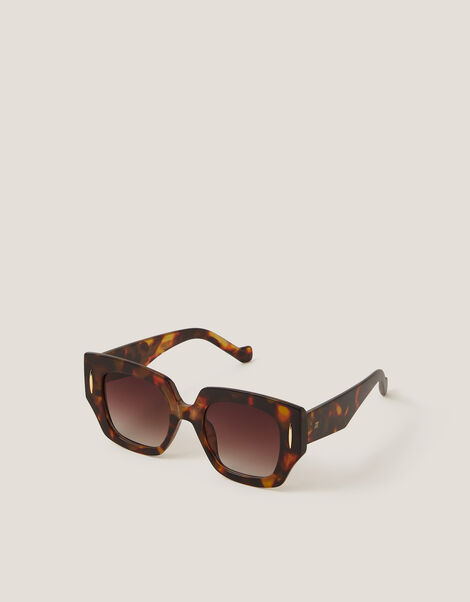 Chunky Square Sunglasses, Brown (BROWN), large