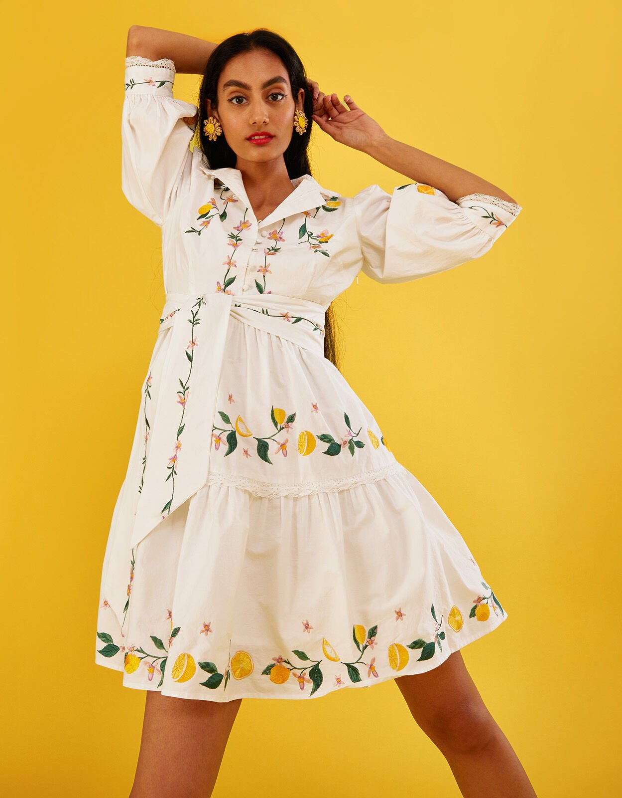 Short shop embroidered dress