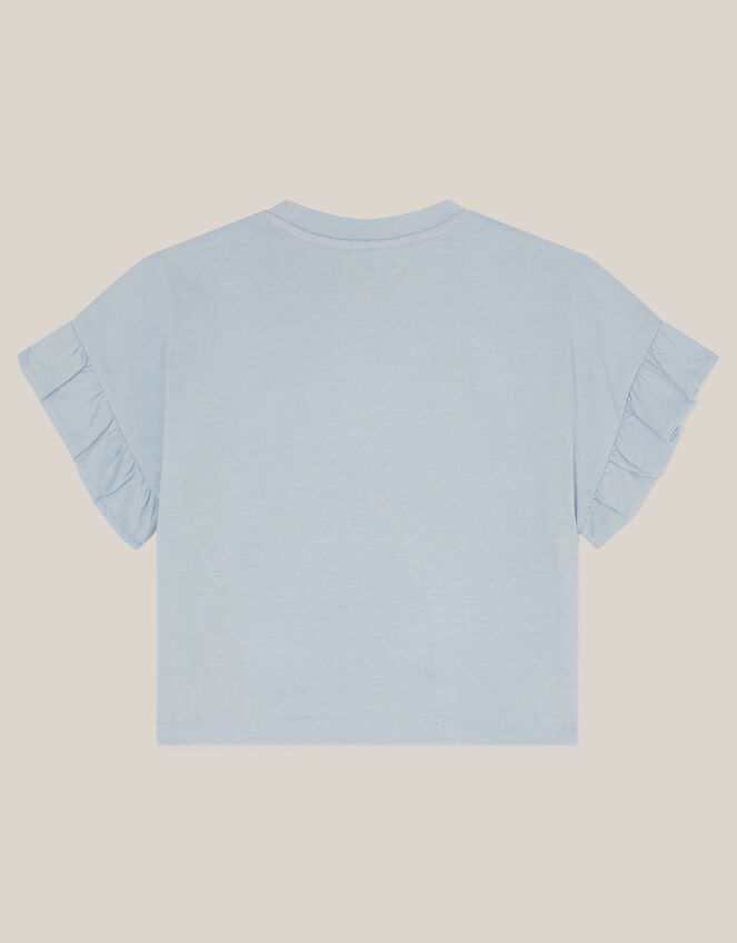 The Bright Side Frill T-Shirt, Blue (BLUE), large