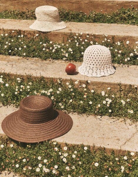 Aubrie Wide Brim Straw Hat, , large