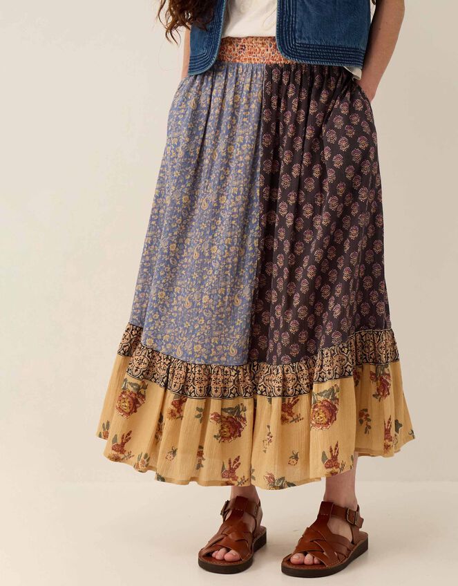 East Loran Floral Mix Midi Skirt, Multi (MULTI), large