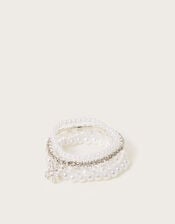 4-Pack Diamante Pearl Butterfly Bridesmaid Bracelets, , large